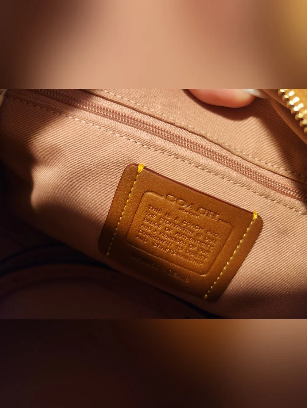 Coach Pink Signature Satchel with Flower Charm and Gold Hardware Rowan.